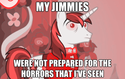 Size: 580x368 | Tagged: safe, shining armor, pony, unicorn, horn, image macro, jimmies, male, reaction image, stallion, white coat