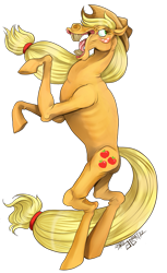 Size: 535x876 | Tagged: safe, artist:goregoat, applejack, earth pony, pony, female, hoers, majestic, majestic as fuck, mare, realistic, rearing, simple background, solo, transparent background