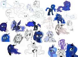 Size: 3105x2271 | Tagged: artist needed, safe, princess luna, alicorn, pony, collaboration, /mlp/, collage