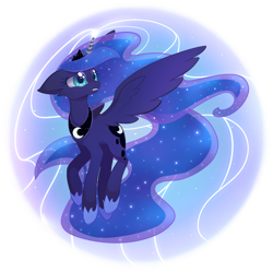 Size: 1240x1235 | Tagged: safe, artist:uncertainstardust, princess luna, alicorn, pony, do princesses dream of magic sheep, female, horn, mare, solo