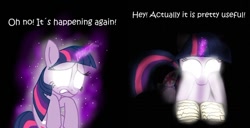 Size: 660x337 | Tagged: safe, artist:cgeta, derpibooru import, twilight sparkle, glowing eyes, reading