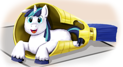 Size: 1665x913 | Tagged: safe, artist:stormcrow-42, shining armor, pony, unicorn, blank flank, colt, cute, fluffy, miniaturized