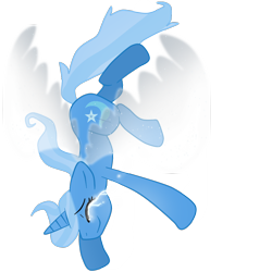 Size: 1080x1080 | Tagged: safe, artist:thewolfofdark, derpibooru import, trixie, pony, unicorn, crying, female, freefall, mare, solo, wings