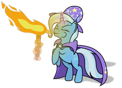 Size: 2000x1450 | Tagged: safe, artist:jordo76, derpibooru import, trixie, pony, unicorn, female, fire, fire eater, mare, solo, torch