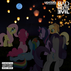 Size: 800x800 | Tagged: safe, artist:adrianimpalamata, derpibooru import, applejack, fluttershy, pinkie pie, rainbow dash, rarity, twilight sparkle, earth pony, pegasus, pony, unicorn, album cover, bad meets evil, bruno mars, eminem, mane six, music, royce da 5'9