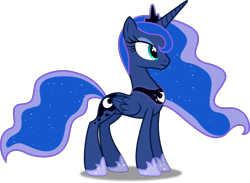 Size: 4089x3000 | Tagged: safe, artist:dashiesparkle, princess luna, alicorn, pony, simple background, solo, transparent background, vector