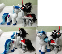 Size: 955x836 | Tagged: safe, artist:rens-twin, king sombra, shining armor, pony, unicorn, irl, photo, plushie