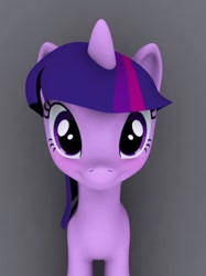 Size: 449x600 | Tagged: safe, artist:hashbro, derpibooru import, twilight sparkle, pony, unicorn, 3d, female, mare, purple coat, solo