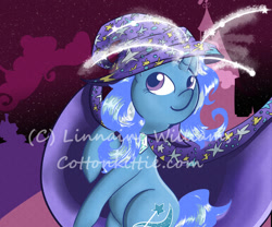 Size: 933x775 | Tagged: safe, artist:cottonkittie, derpibooru import, trixie, pony, unicorn, female, magic, mare, solo