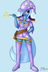 Size: 2000x3000 | Tagged: safe, artist:quin, derpibooru import, trixie, anthro, boots, magican