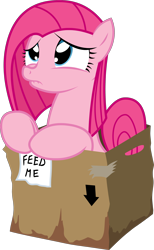 Size: 1846x3000 | Tagged: safe, artist:miketheuser, pinkie pie, earth pony, pony, box, cute, cuteamena, diapinkes, female, mare, pinkamena diane pie, pony in a box, simple background, solo, transparent background