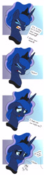 Size: 850x3400 | Tagged: safe, artist:joakaha, princess luna, alicorn, pony, do princesses dream of magic sheep, crying, dialogue, eyes closed, floppy ears, offscreen character, open mouth, sad, scene interpretation, smiling, solo