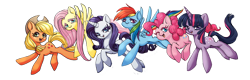 Size: 1700x543 | Tagged: safe, artist:adailey, derpibooru import, applejack, fluttershy, pinkie pie, rainbow dash, rarity, twilight sparkle, earth pony, pegasus, pony, unicorn, mane six