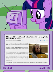 Size: 1126x1542 | Tagged: safe, derpibooru import, twilight sparkle, pony, exploitable meme, meme, star trek, tv meme, worf