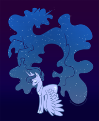 Size: 733x900 | Tagged: safe, artist:egophiliac, princess luna, tantabus, alicorn, pony, do princesses dream of magic sheep, eyes closed, spread wings