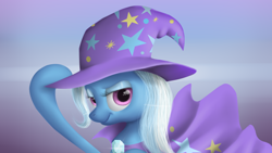 Size: 1920x1080 | Tagged: safe, artist:luminousdazzle, derpibooru import, trixie, pony, unicorn, female, mare, solo