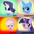 Size: 500x500 | Tagged: safe, derpibooru import, edit, applejack, rarity, trixie, twilight sparkle, earth pony, pony, unicorn, bedroom eyes, blushing, bust, color change, derpibooru, female, four of a kind, frown, grin, looking up, mare, meta, meta:explicit, meta:questionable, meta:safe, meta:suggestive, open mouth, portrait, shocked, smiling, solo, spoilered image joke, surprised, traffic signal, wide eyes