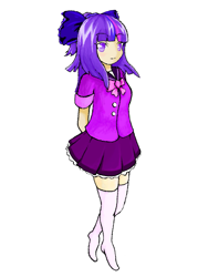 Size: 621x867 | Tagged: safe, artist:daraan81, twilight sparkle, human, clothes, humanized, miniskirt, pixiv, sailor uniform, school uniform, schoolgirl, shirt, skirt, socks, solo, thigh highs