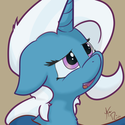 Size: 3000x3000 | Tagged: safe, artist:solipsus, derpibooru import, trixie, pony, unicorn, female, floppy ears, high res, mare, portrait, simple background, solo