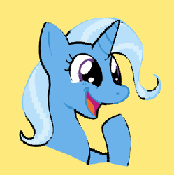 Size: 967x971 | Tagged: safe, artist:limitus, derpibooru import, trixie, pony, unicorn, happy, open mouth, solo