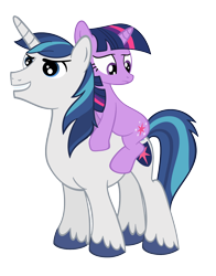 Size: 1370x1750 | Tagged: safe, artist:thecoltalition, shining armor, twilight sparkle, pony, unicorn, ponies riding ponies, riding