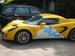 Size: 500x375 | Tagged: source needed, safe, rainbow dash, car, decal, irl, lotus (car), lotus elise