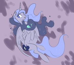 Size: 2313x2024 | Tagged: safe, artist:glacierclear, princess luna, tantabus, alicorn, pony, do princesses dream of magic sheep, female, mare, open mouth, solo, wide eyes