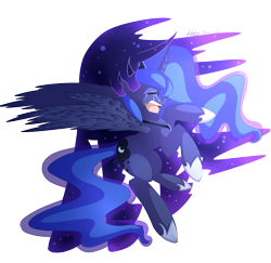 Size: 1239x1202 | Tagged: dead source, safe, artist:potates-chan, princess luna, tantabus, alicorn, pony, crying, solo