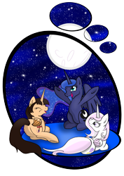 Size: 2480x3508 | Tagged: safe, artist:caldercloud, fleur-de-lis, princess luna, oc, oc:spring beauty, alicorn, pony, alicorn oc, alicornified, fleur-de-corne, race swap