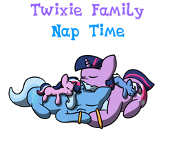 Size: 1320x1120 | Tagged: safe, artist:dekomaru, derpibooru import, trixie, twilight sparkle, oc, oc:aurora, oc:nebula, pony, unicorn, ask, family, female, lesbian, magical lesbian spawn, mare, offspring, parent:trixie, parent:twilight sparkle, parents:twixie, shipping, tumblr, tumblr:ask twixie, twixie