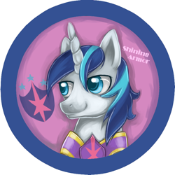 Size: 708x708 | Tagged: safe, artist:bunina, shining armor, pony, unicorn, badge, pixiv, solo