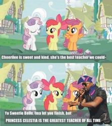 Size: 500x562 | Tagged: safe, derpibooru import, apple bloom, scootaloo, sweetie belle, twilight sparkle, comic, imma let you finish, kanye interrupts, kanye west, meme