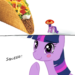 Size: 500x500 | Tagged: safe, derpibooru import, twilight sparkle, comic, food, panel, taco, taco twilight