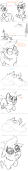 Size: 600x3600 | Tagged: safe, artist:gavalanche, apple bloom, rainbow dash, scootaloo, sweetie belle, earth pony, pegasus, pony, unicorn, cloud, comic, crying, cutie mark crusaders, female, filly, mare, monochrome, on back, sad, scootabuse, scootalone