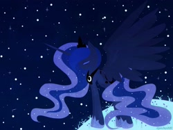 Size: 2725x2038 | Tagged: safe, artist:aquaangel1010, princess luna, alicorn, pony, female, horn, mare, simple background, solo