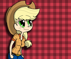 Size: 1200x1000 | Tagged: safe, artist:mrockz, artist:that-technique, applejack, human, abstract background, female, humanized, solo