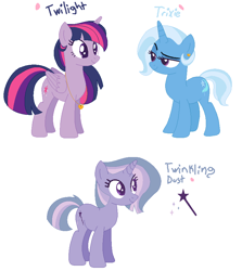 Size: 785x881 | Tagged: safe, artist:pebbles8894, derpibooru import, trixie, twilight sparkle, twilight sparkle (alicorn), alicorn, family, female, lesbian, magical lesbian spawn, offspring, parent:trixie, parent:twilight sparkle, parents:twixie, shipping, simple background, twixie, white background