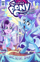 Size: 900x1391 | Tagged: safe, artist:sophillia, derpibooru import, idw, starlight glimmer, trixie, unicorn, spoiler:comic, spoiler:comic69, cape, clothes, duo, female, hat, mare, trixie's cape, trixie's hat