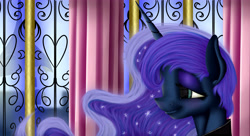 Size: 6400x3480 | Tagged: safe, artist:saddnesspony, princess luna, alicorn, pony, detailed background, female, mare, solo