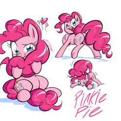 Size: 1280x1280 | Tagged: safe, artist:no-ink, edit, pinkie pie, earth pony, pony, balloon, balloonbutt, butt, cute, diapinkes, featureless crotch, female, fluffy, heart, heart balloon, mare, playful, plot, solo