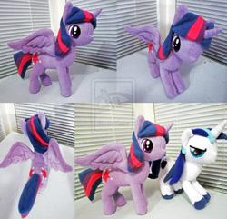 Size: 911x877 | Tagged: safe, artist:chochomaru, shining armor, twilight sparkle, twilight sparkle (alicorn), alicorn, pony, unicorn, doll, female, irl, mare, photo, plushie, toy, watermark