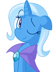 Size: 915x1244 | Tagged: safe, artist:furrgroup, derpibooru import, trixie, pony, unicorn, female, mare, simple background, solo, vector, white background, wink