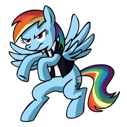 Size: 945x945 | Tagged: safe, artist:megasweet, rainbow dash, pegasus, pony, female, han solo, mare, simple background, solo, star wars, white background