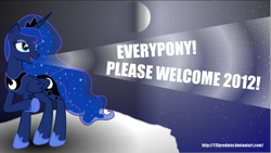 Size: 1600x900 | Tagged: safe, artist:tsaritsaluna, princess luna, alicorn, pony, 2012, new year, solo, vector