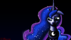 Size: 1920x1080 | Tagged: safe, artist:tsaritsaluna, princess luna, alicorn, pony, moon, sad, solo