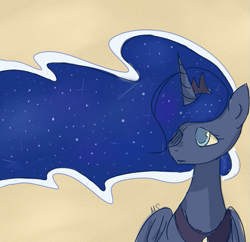 Size: 681x658 | Tagged: safe, artist:maricelapaws, princess luna, alicorn, pony, female, horn, mare, simple background, solo