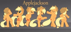 Size: 3461x1572 | Tagged: safe, artist:pyruvate, applejack, earth pony, pony, crossover, cute, jackabetes, michael jackson