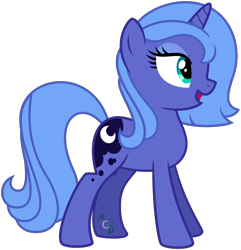 Size: 4000x4156 | Tagged: safe, artist:missgoldendragon, princess luna, alicorn, pony, unicorn, absurd resolution, s1 luna, signature, simple background, solo, transparent background, vector, younger