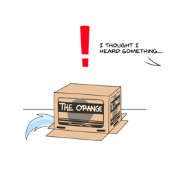 Size: 3000x3000 | Tagged: safe, artist:silver dash, derpibooru import, trixie, atg 2018, box, cardboard box, crossover, exclamation point, hiding, metal gear solid, newbie artist training grounds, simple background, tail, text, the orange box, white background