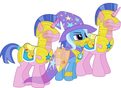 Size: 4176x3032 | Tagged: safe, artist:ruinedomega, derpibooru import, trixie, armor, illusion, ponyscape, shield, simple background, spectre, transparent background, vector